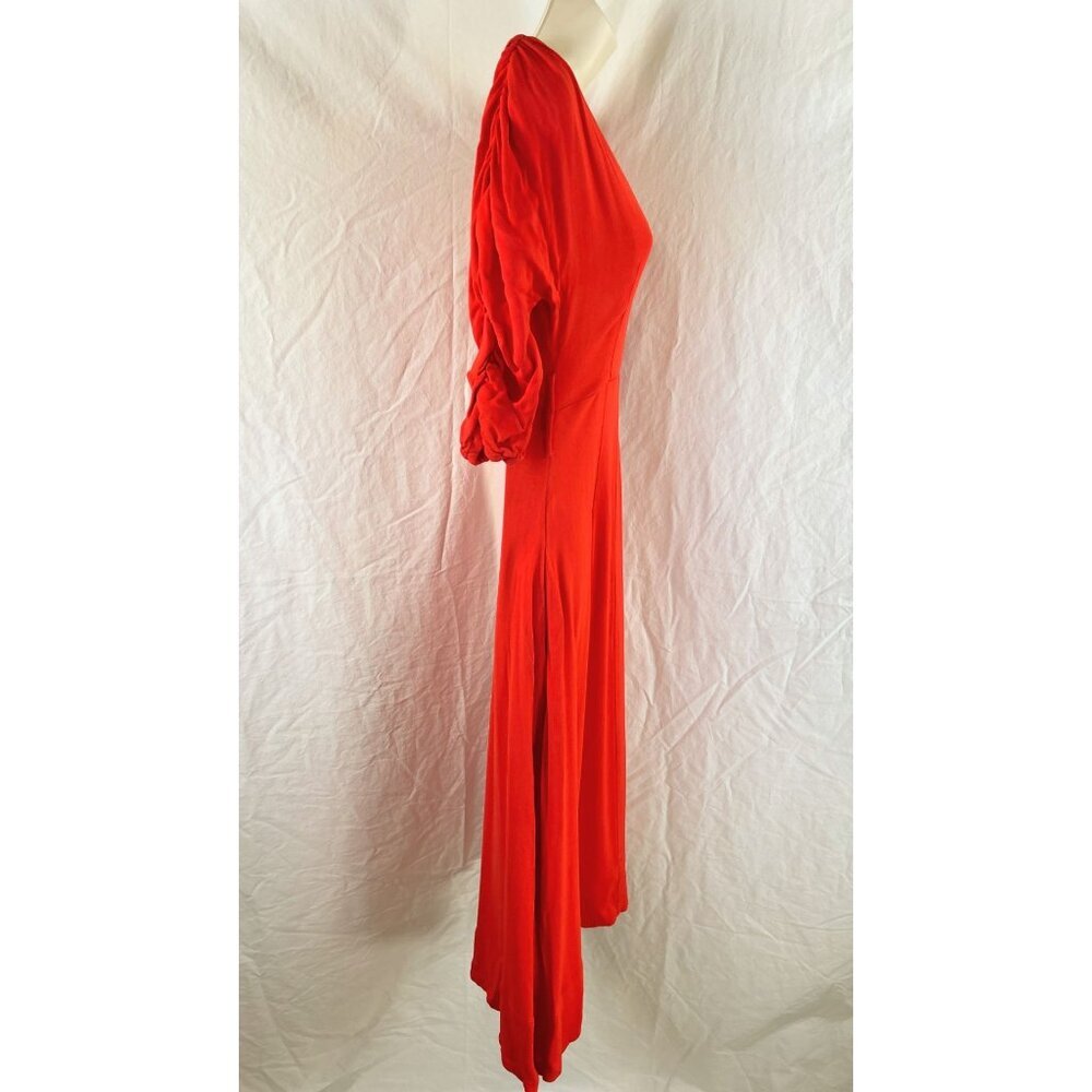 Nicholas Red Gathered Sleeve Midi Dress $698 - Picture 8 of 12